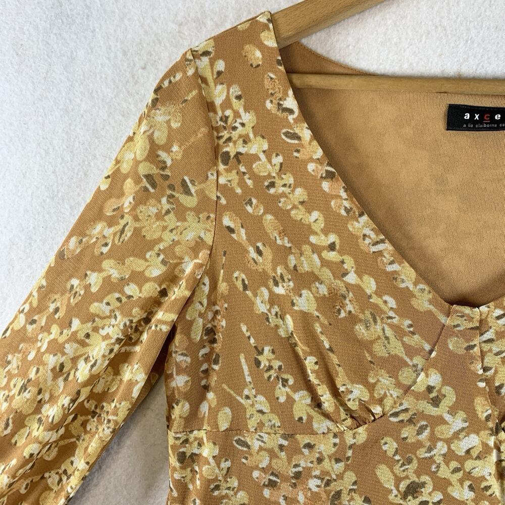 Womens Y2K Sheer Mesh‎ Babydoll Top Sz M Earthy Balloon Long Sleeve Cottage - Picture 4 of 16